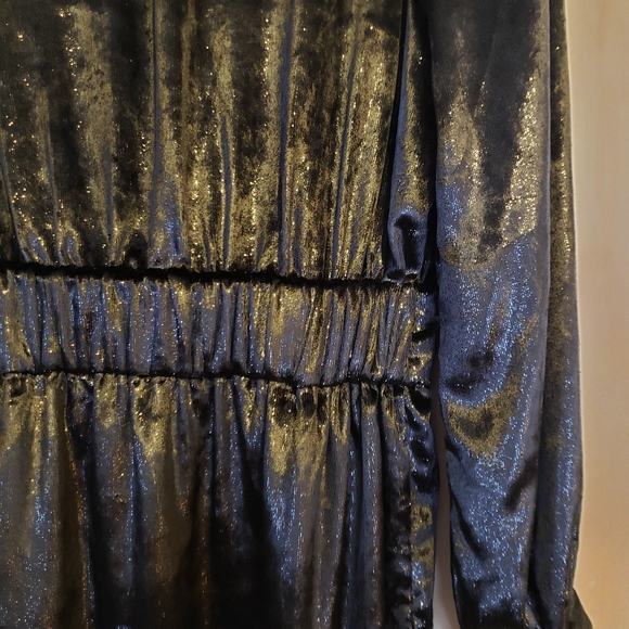 Frame Metallic Velvet Long-Sleeve Short Cocktail Dress - Size 4 - Picture 12 of 12